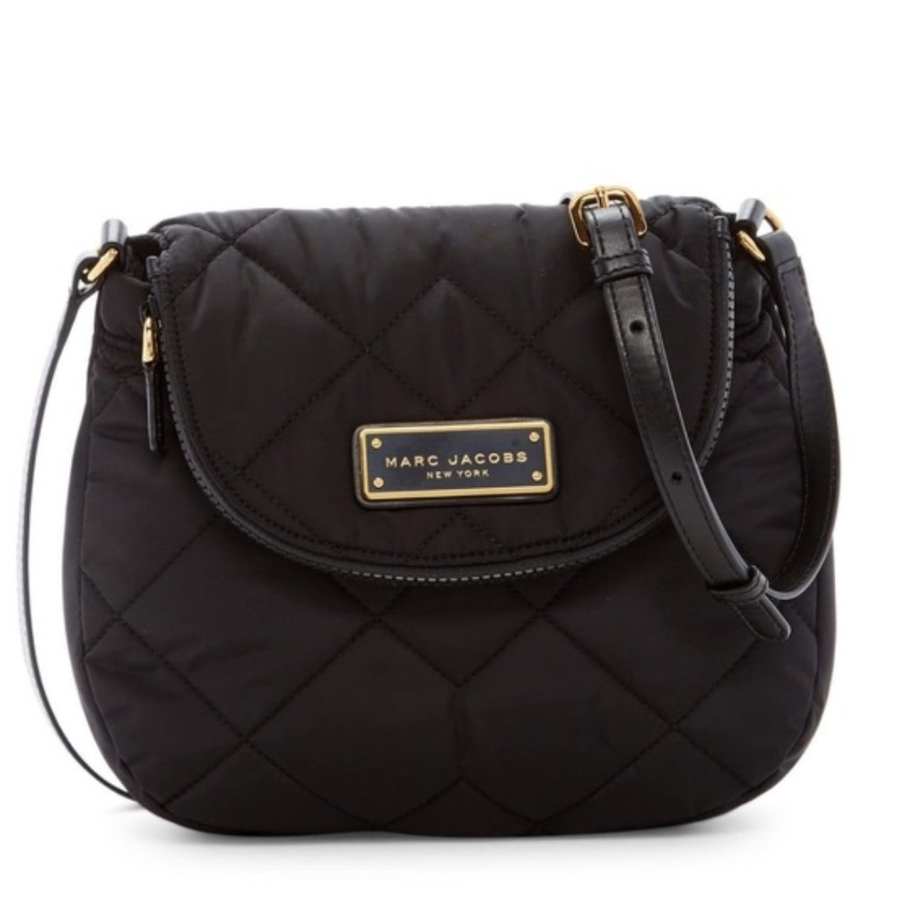 Marc Jacobs Mini Crossbody Quilted Nylon Bag Purse Gold Hardware